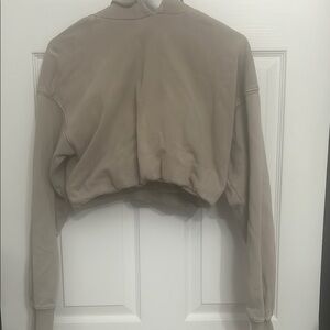 GARAGE Tan cropped hoodie
